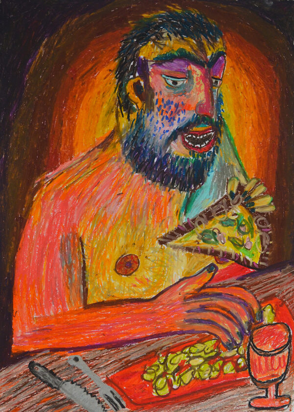 Man Eating Pizza